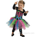 Halloween Colorful Bones Skeleton Children Tutu Dresses